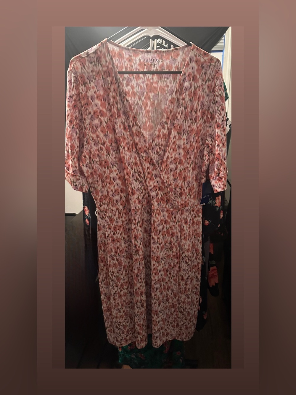 Apt. 9 Rose Pink Multi-Print Wrap Midi Dress